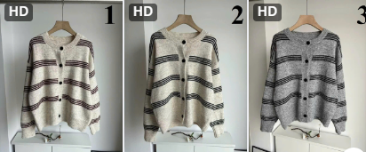 Áo cardigan len kẻ xuất Hàn -77642(Chốt hàng: trước 24h ngày 31/8)