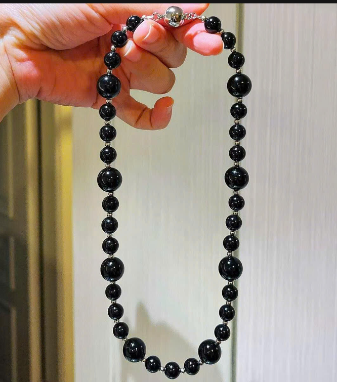 Set vòng tay dây chuyền mã não đen –77668(Chốt hàng: trước 24h ngày 1/9)