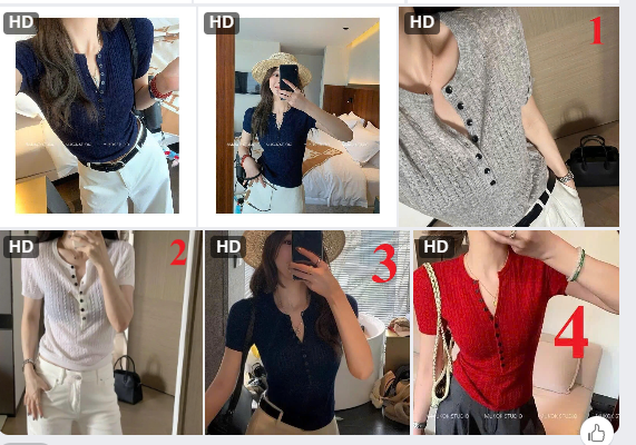 Áo len dệt kim cúc ngực -77673(Chốt hàng: trước 24h ngày 1/9)