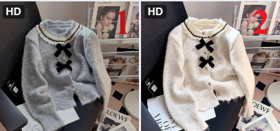 Áo len cardigan đính nơ–  77695(Chốt hàng: trước 24h ngày 2/9)
