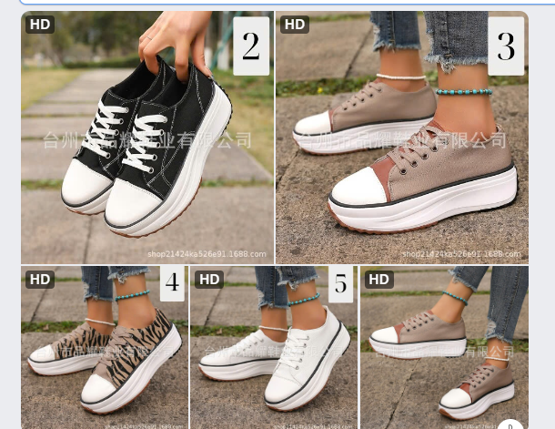 Giày canvas đế dày nữ – 66044(Chốt hàng: trước 24h ngày 11/9)