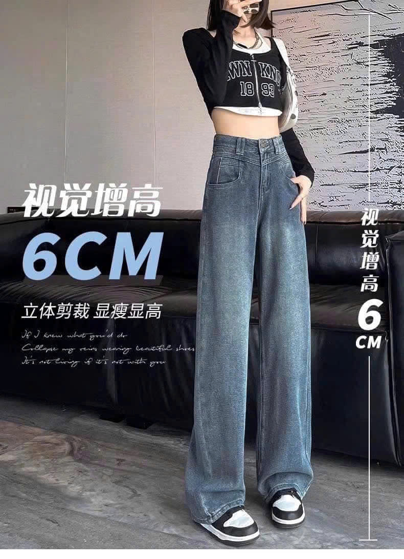 Quần jeans ống rộng cạp cao-61971 - Chốt hàng: trước 24h ngày 22/5