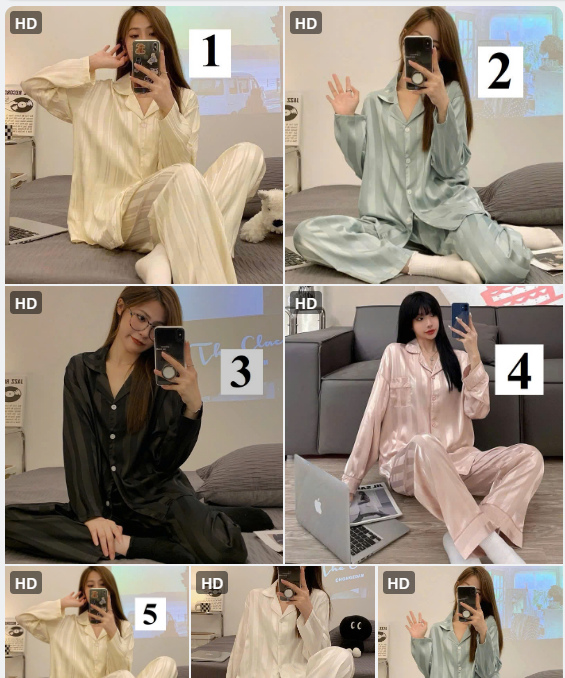 Bộ Pijama satin Đ4-54801(Chốt hàng: trước 24h ngày 17/11)