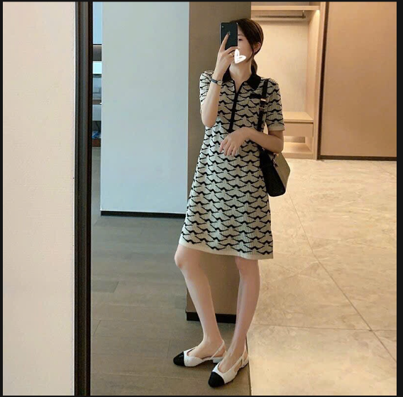 Váy cổ polo phong cách Pháp – 71036 (Chốt hàng: trước 24h ngày 03/3)