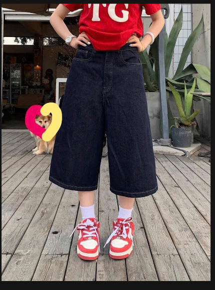 Quần jeans lửng ống rộng  –71076(Chốt hàng: trước 24h ngày 05/3)