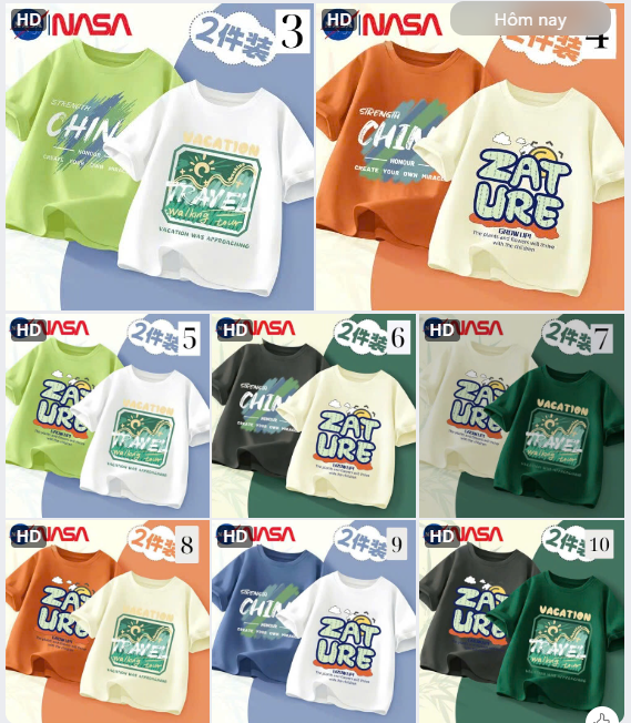 Áo thun NASA hoạt hình cho bé trai – 71102 (Chốt hàng: trước 24h ngày 05/3)