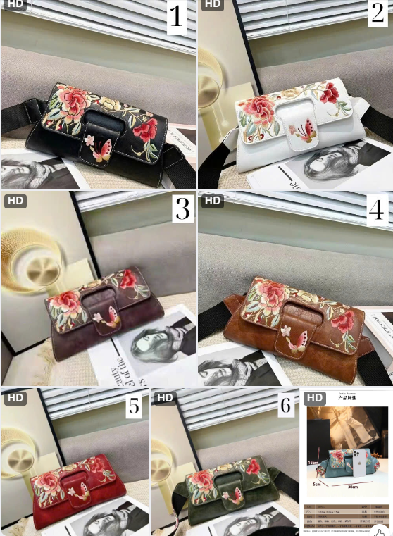 Ví cầm tay thêu hoa-71108 (Chốt hàng: trước 24h ngày 05/3)