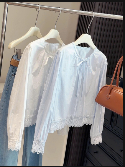 Áo sơ mi phối ren Anna-71137(Chốt hàng: trước 24h ngày 06/3)