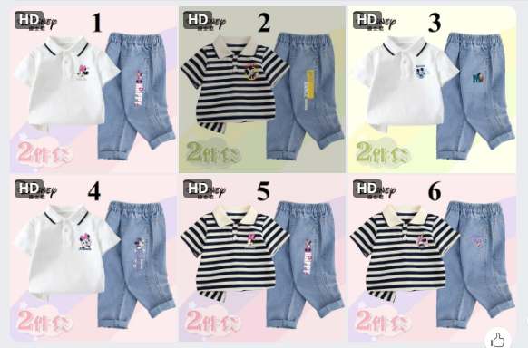 Bộ áo polo mix quần jeans cho BG- 72158(Chốt hàng: trước 24h ngày 03/4)