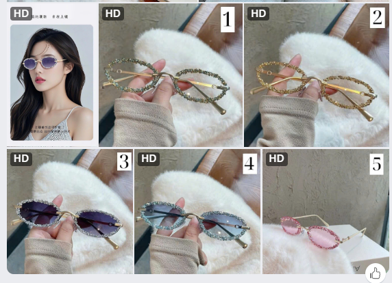 Kính râm nữ đính đá – 72161 (Chốt hàng: trước 24h ngày 03/4)