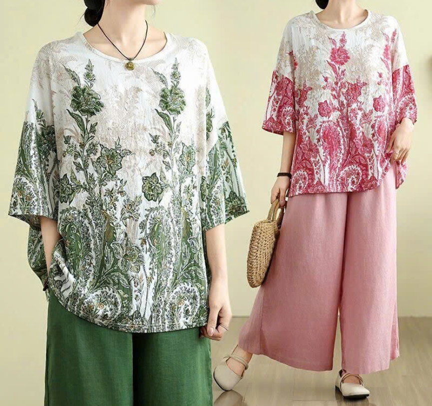 Áo thun linen trung niên –72193(Chốt hàng: trước 24h ngày 03/4)