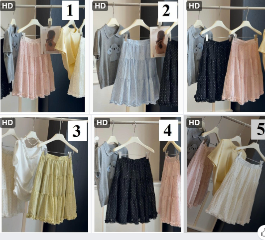 Chân váy chấm bi viền bèo– 72226(Chốt hàng: trước 24h ngày 04/4)