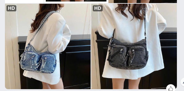 Túi đeo chéo denim vintage – 72285(Chốt hàng: trước 24h ngày 06/4)