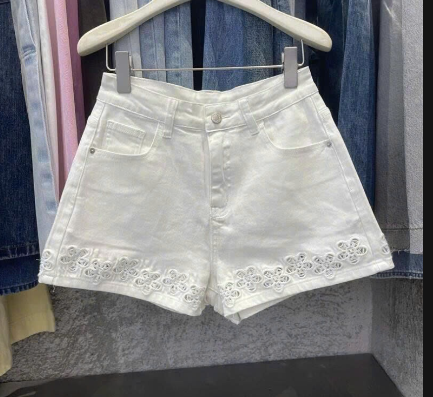Quần short jeans nữ ren hoa – 72314(Chốt hàng: trước 24h ngày 06/4)