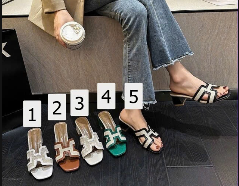 Dép nữ gót vuông quai ngang – 72403(Chốt hàng: trước 24h ngày 09/4)