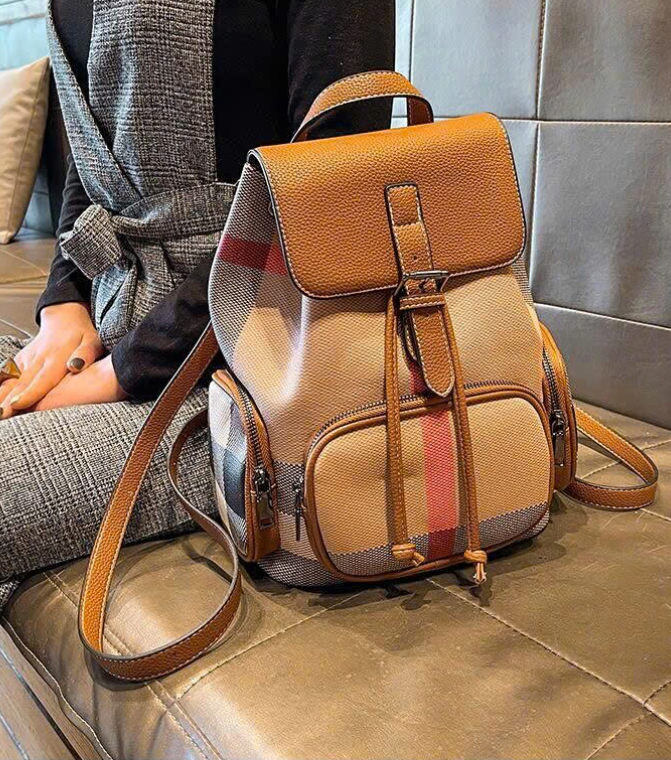 Balo nữ kẻ caro thời trang –  72725 (Chốt hàng: trước 24h ngày 17/4)