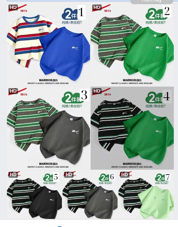 Áo thun bé trai Warrior sọc –72726(Chốt hàng: trước 24h ngày 17/4)