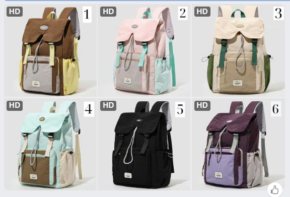 Balo nữ phối màu –72757(Chốt hàng: trước 24h ngày 18/4)