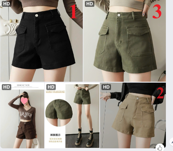 Quần short nữ túi hộp – 72764(Chốt hàng: trước 24h ngày 18/4)