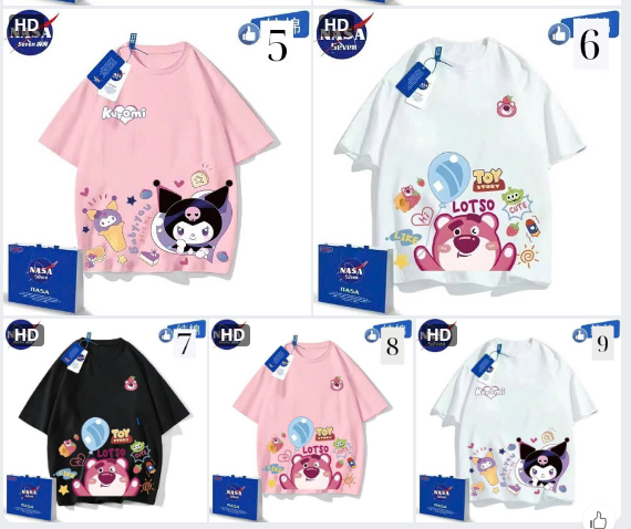 Áo thun Nasa hoạt hình - 72780(Chốt hàng: trước 24h ngày 19/4)