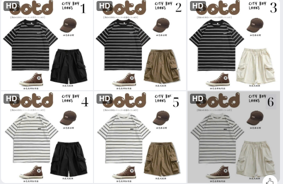 Set áo thun kẻ ngang nam - 72790(Chốt hàng: trước 24h ngày 19/4)