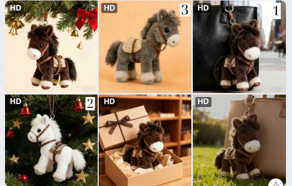 Móc khóa ngựa bông cute – 72722(Chốt hàng: trước 24h ngày 20/4)