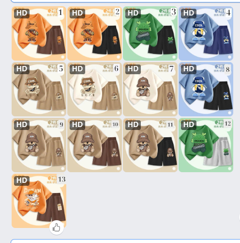 Bộ đồ hoạt hình cho bé trai –72824(Chốt hàng: trước 24h ngày 20/4)