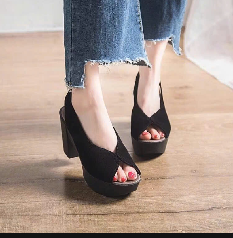 Sandal nữ đế cao mũi hở - 72845(Chốt hàng: trước 24h ngày 20/4)