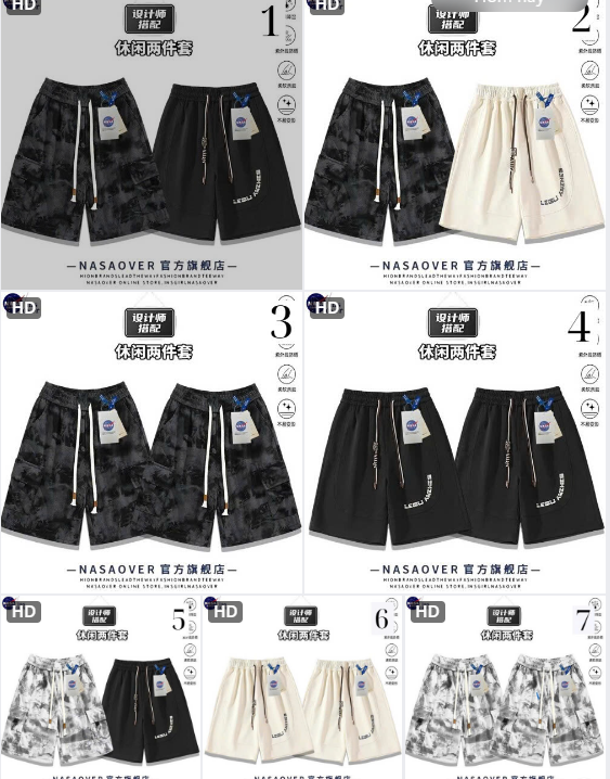 Set 2quần short nam Nasaover –72936(Chốt hàng: trước 24h ngày 23/4)