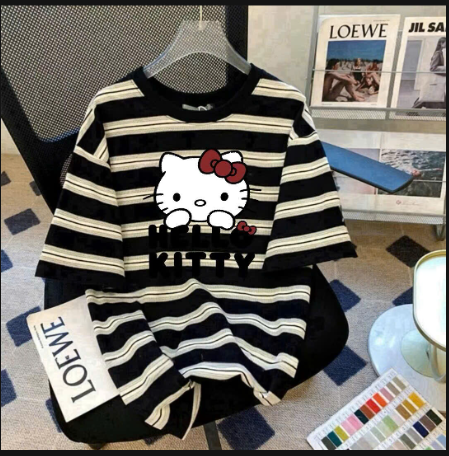 Áo thun kẻ hoạt hình  –73050(Chốt hàng: trước 24h ngày 26/4)