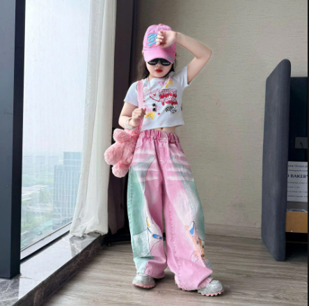 Set đồ áo croptop + quần jeans cho BG-73296(Chốt hàng: trước 24h ngày 3/5)
