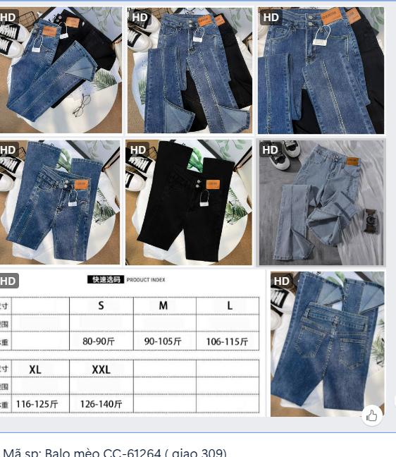 Quần jeans xẻ gấu cho nữ - 61263(Chốt hàng: trước 24h ngày 04/5)
