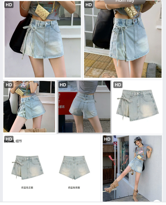 Quần short jeans giả váy-61272(Chốt hàng: trước 24h ngày 05/5)