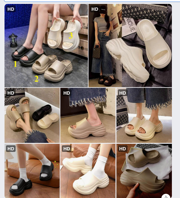 Dép lê nhựa đế cao-61290(Chốt hàng: trước 24h ngày 05/5)