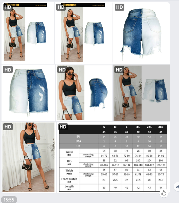 Quần short jeans ống mix màu-61584(Chốt hàng: trước 24h ngày 12/5)