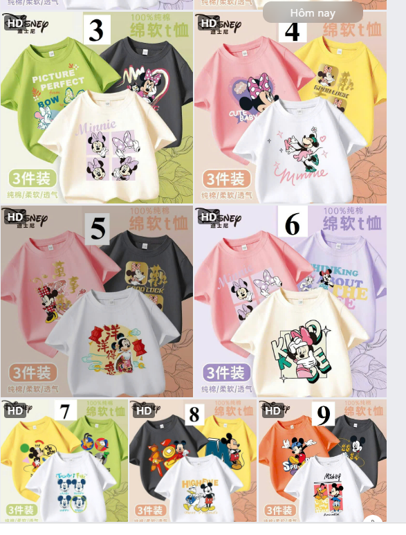 Set 3c áo Disney cho bé-61627(Chốt hàng: trước 24h ngày 13/5)
