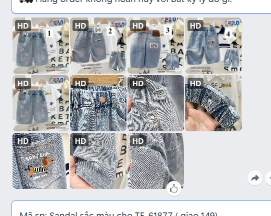 BST quần short jeans KACADY cho BT- 61876(Chốt hàng: trước 24h ngày 20/5)