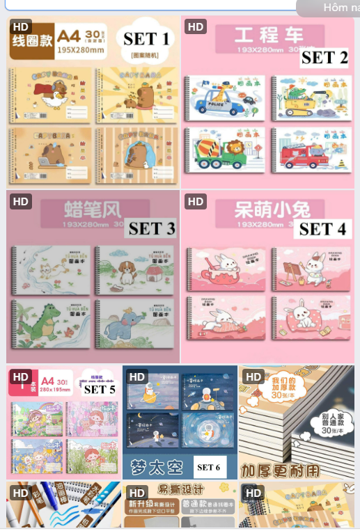 Set vở vẽ A4- 61892(Chốt hàng: trước 24h ngày 20/5)