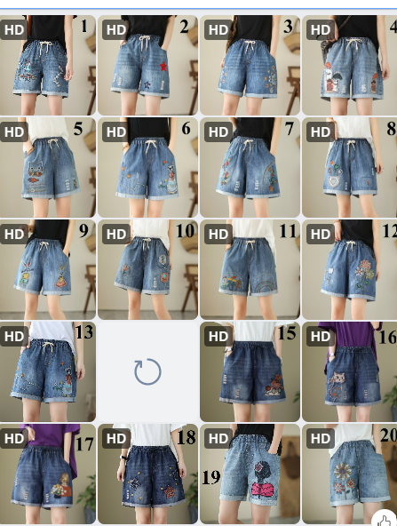 Quần short jeans thêu hoa-61965(Chốt hàng: trước 24h ngày 22/5)