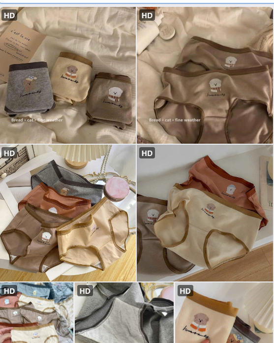 Set 6 quần chíp gấu cute-62025(Chốt hàng: trước 24h ngày 24/5)