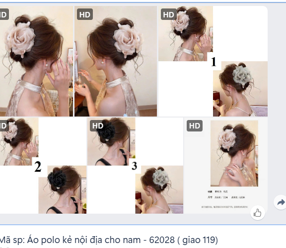 Set kẹp tóc hoa - 62027(Chốt hàng: trước 24h ngày 24/5)