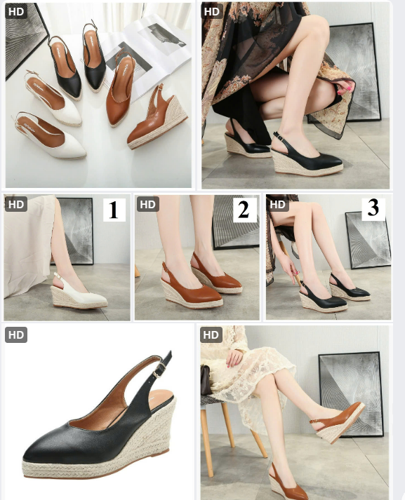 Sandal da PU đế xuồng cói QCCC-62069(Chốt hàng: trước 24h ngày 25/5)