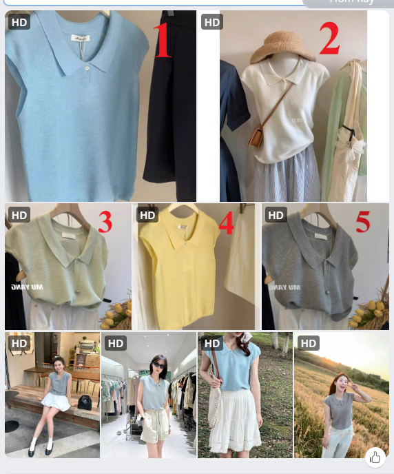Áo len dệt kim tay hến - 62120(Chốt hàng: trước 24h ngày 26/5)