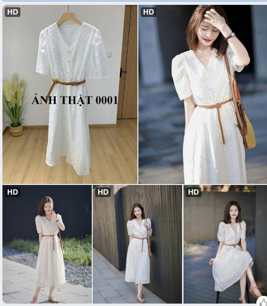 Đầm trắng cổ V kèm belt đợt 16-62318(Chốt hàng: trước 24h ngày 31/5)