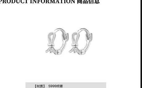 Khuyên tai nơ bạc S999 – 73737(Chốt hàng: trước 24h ngày 16/5)