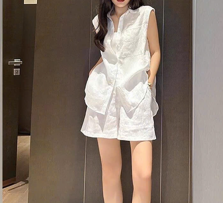 Set áo sơ mi quần short nữ– 73775 (Chốt hàng: trước 24h ngày 17/5)