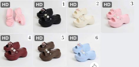 Dép đế cao đính charm cho nữ– 74215 (Chốt hàng: trước 24h ngày 29/5 )