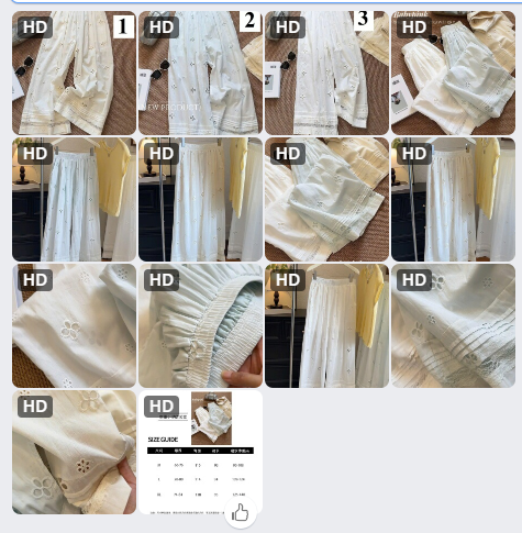 Quần ống rộng hoa lỗ hãng Anna-62551 (Chốt hàng: trước 24h ngày 06/6)