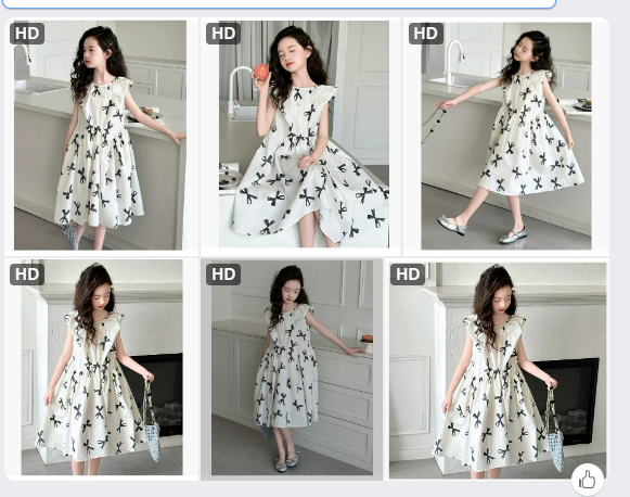 Đầm nơ sát nách cho BG - 62616 (Chốt hàng: trước 24h ngày 08/6)