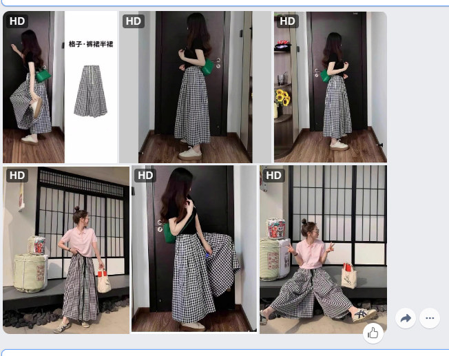 Quần kẻ caro ống rộng cho nữ -62640 (Chốt hàng: trước 24h ngày 09/6)